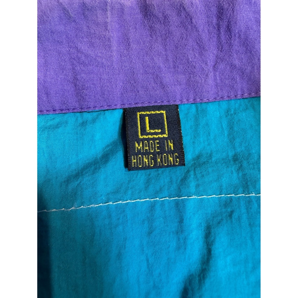 Vintage Gear For Sports Wyoming Windbreaker Pullover Black Purple Teal Large - Picture 4 of 7